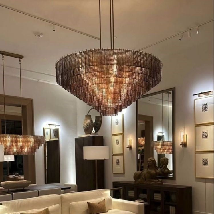 Rylight 9/12/16-Light Round Faceted Glass Chandelier