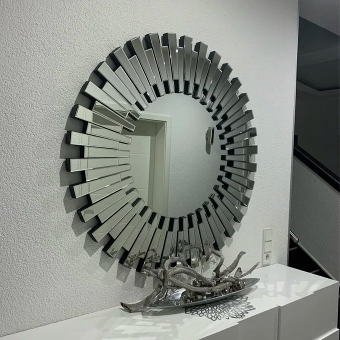 Rylight Sunburst Sophisticated Round Wall Mirror