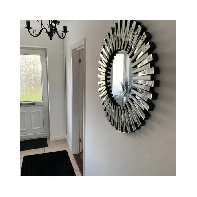 Rylight Sunburst Sophisticated Round Wall Mirror
