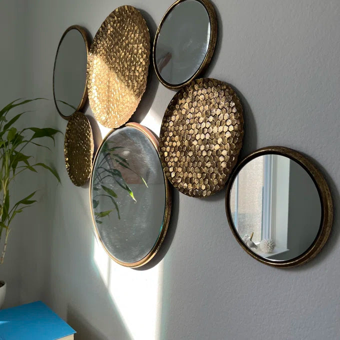 Wall Art Decorative Large Round Gold Mirror