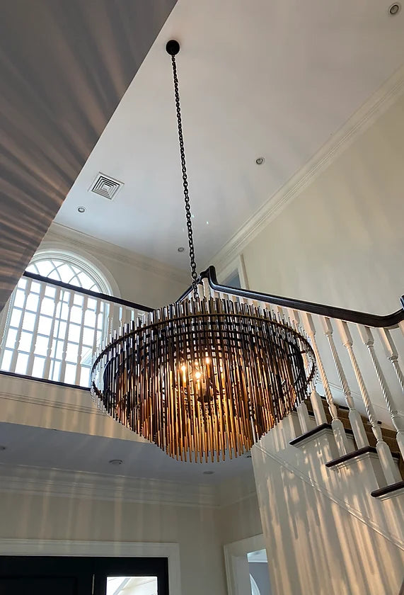 ثريا مستديرة من الكريستال الأنبوبي بتصميم فني خفيف 3/12 من Rylight