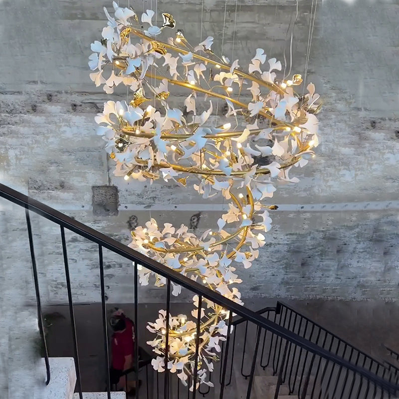 Rylight Spiral Ginkgo Chandelier