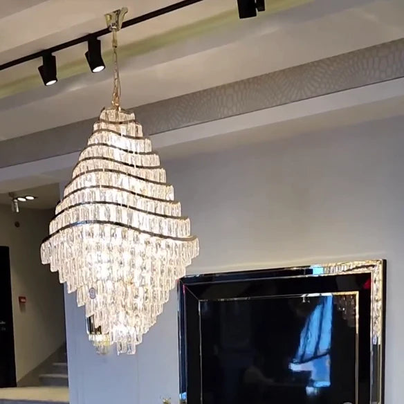 Rylight golvende kristallen kroonluchter met meerdere niveaus