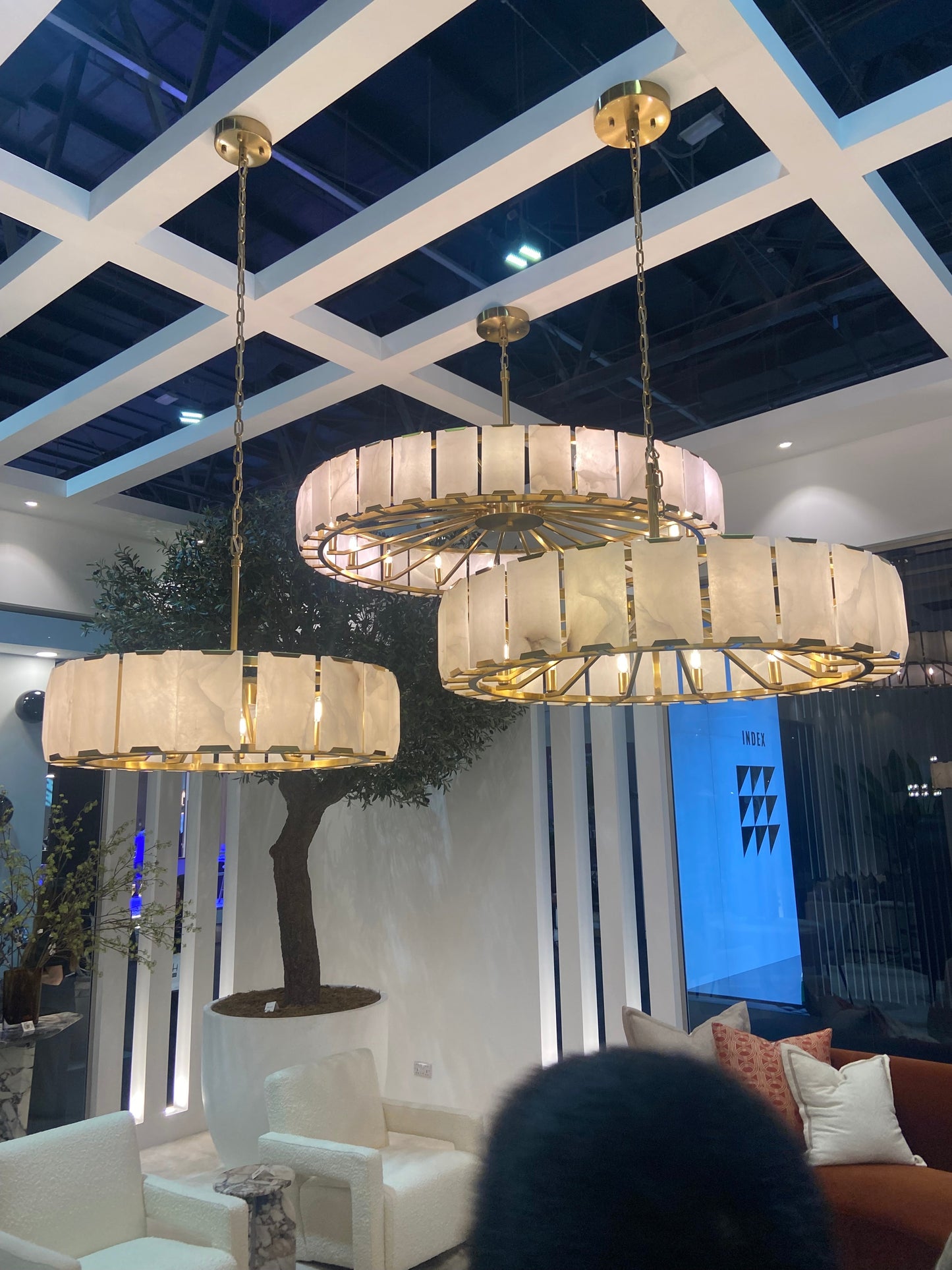 Modern Round Marble Chandelier for Living Room/Bedroom