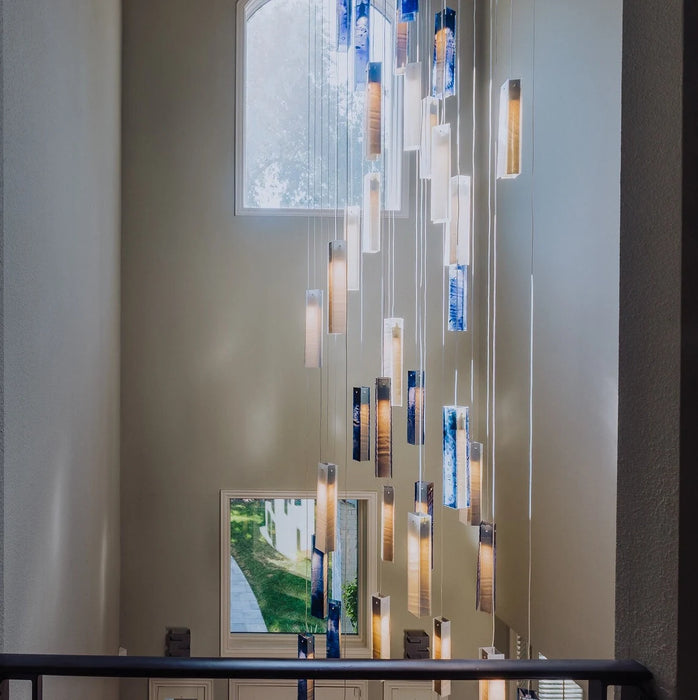 Rylight Colorful Glass Cascading Chandelier