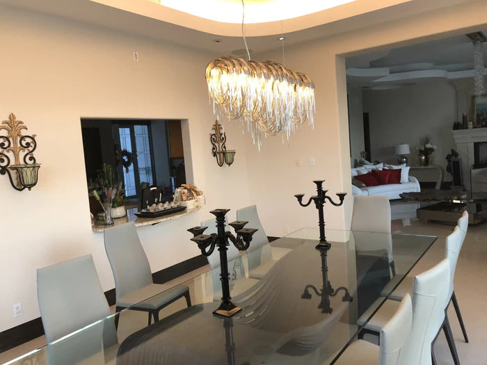 Rylight 27,5"/52"/72" Art Design lineaire kwastkroonluchter in verchroomde afwerking