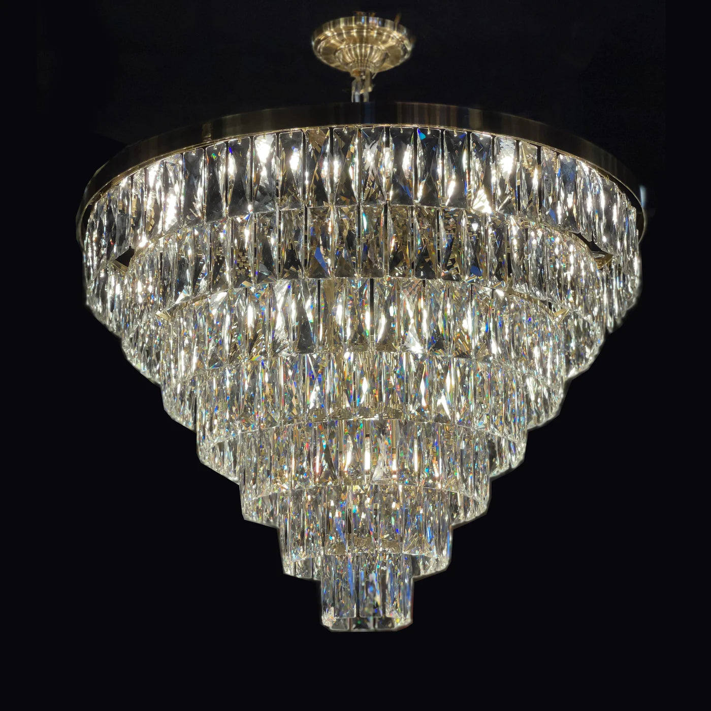 Rylight 5/7/10-Tier High Quality Crystal Chandelier with Gold Finish