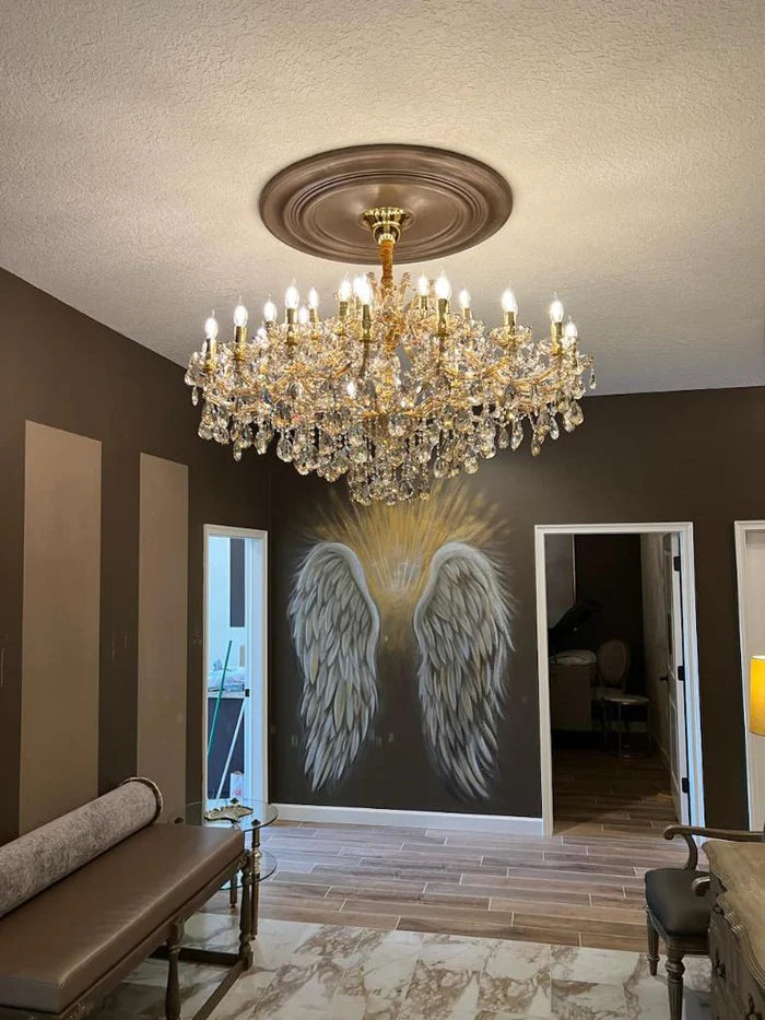 Rylight klassieke kristallen kroonluchter met 16/39 lichtkaarsen