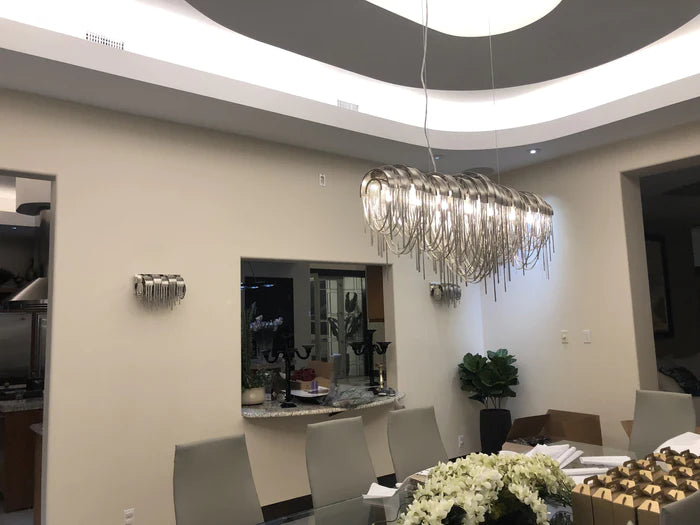 Rylight 27,5"/52"/72" Art Design lineaire kwastkroonluchter in verchroomde afwerking