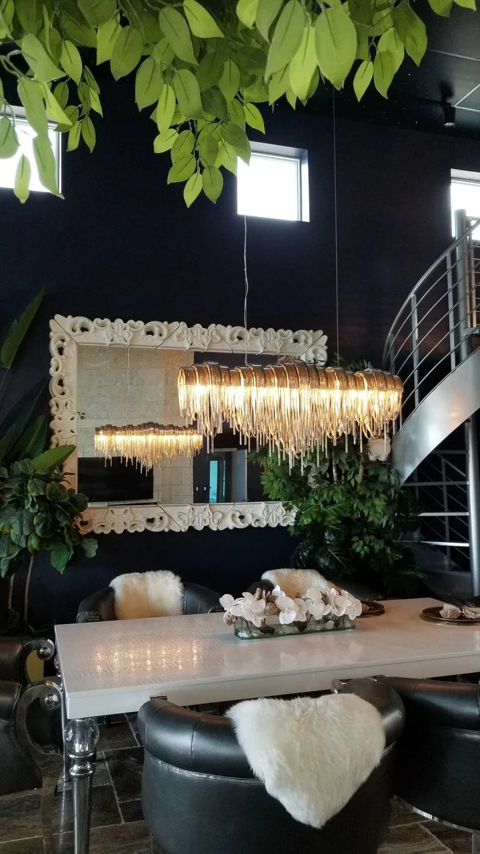 Rylight 27,5"/52"/72" Art Design lineaire kwastkroonluchter in verchroomde afwerking