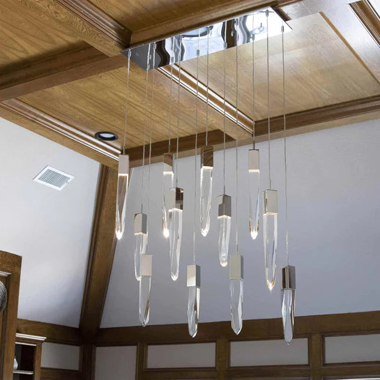 Rylight moderne en luxe ronde/rechthoekige plafondhanglamp in zwarte afwerking