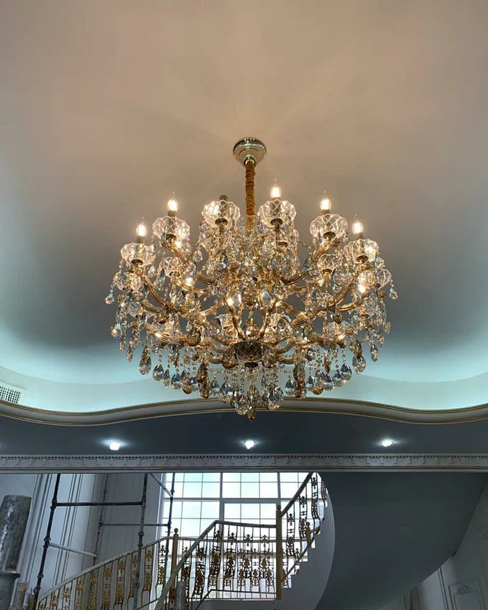 Rylight klassieke kristallen kroonluchter met 16/39 lichtkaarsen