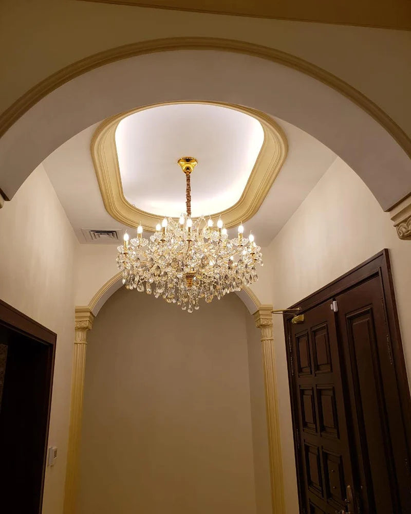 Rylight klassieke kristallen kroonluchter met 16/39 lichtkaarsen