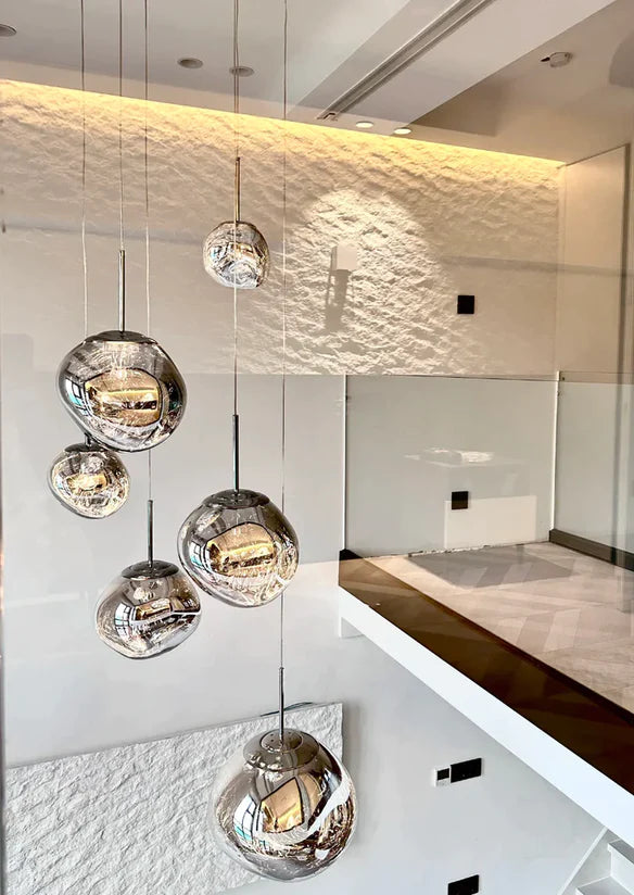 Rylight 3/5 rotsglas hanglamp met speciale vorm