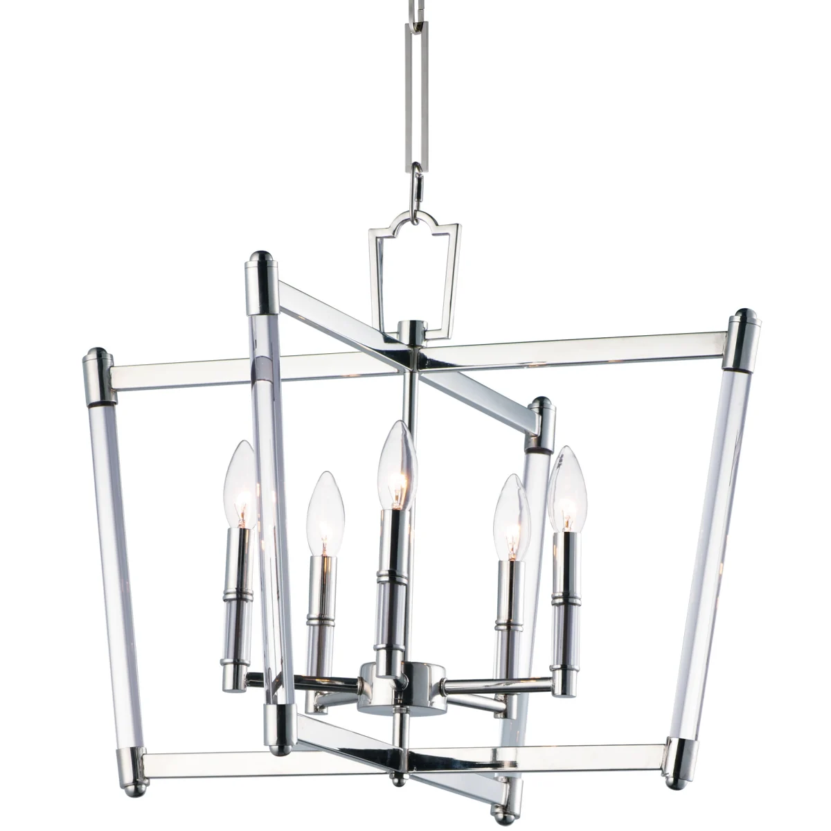 Rylight 5/8-Light 23"/21" Wide Glass Rod Pendant