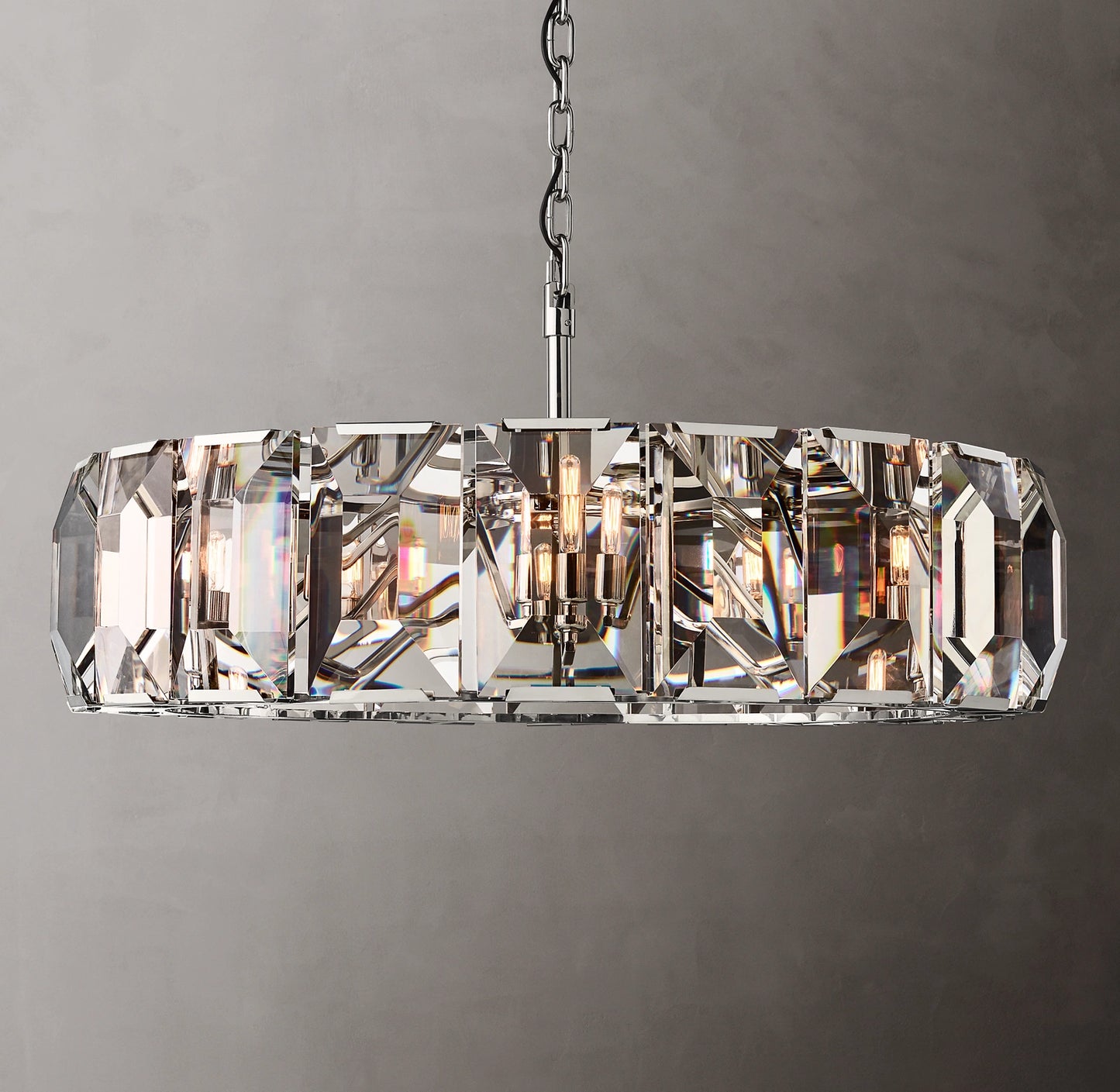 Rylight 4/7/10/14-Light Round Crystal Chandelier in Brass/Black Finish