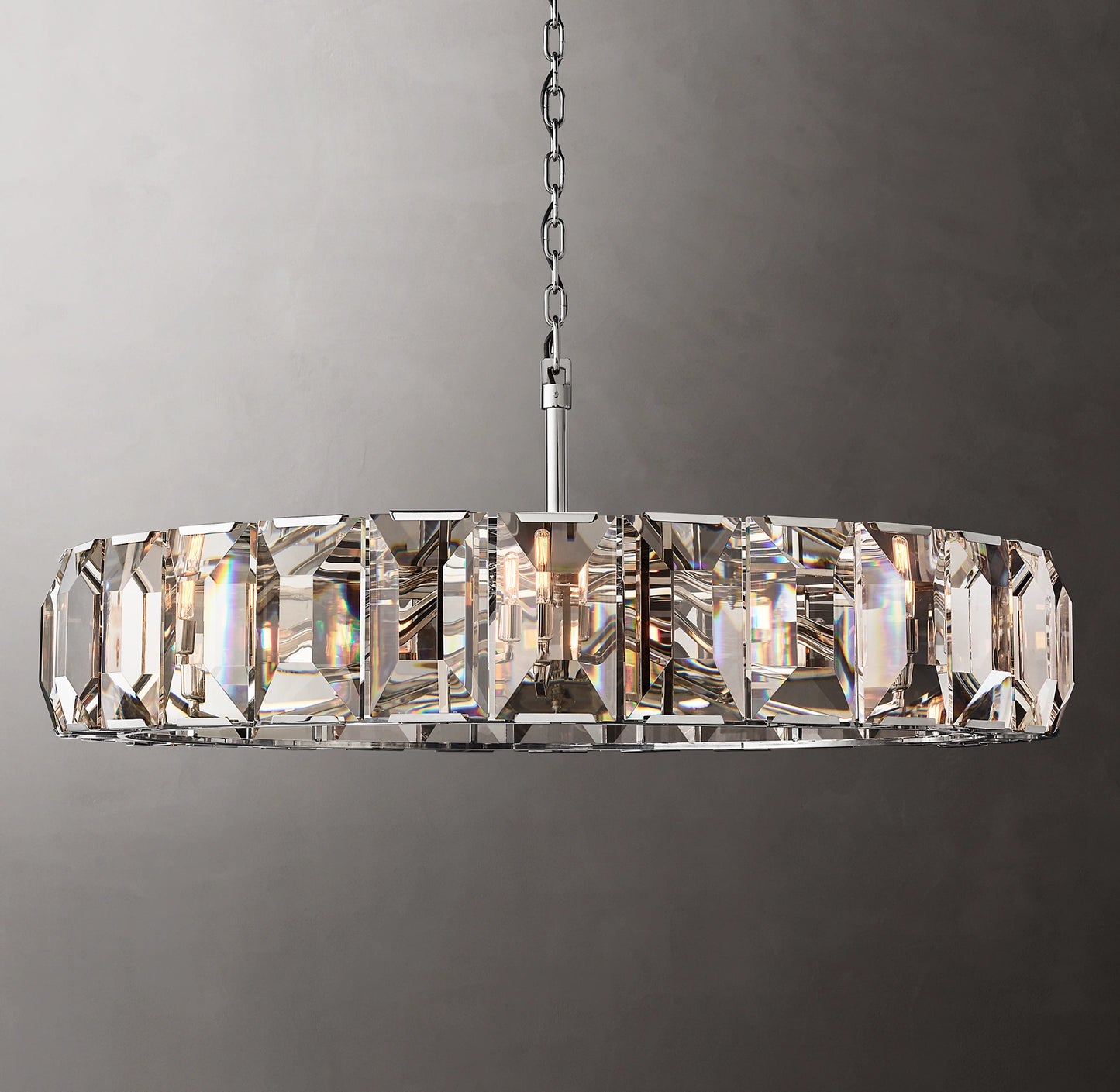 Rylight 4/7/10/14-Light Round Crystal Chandelier in Brass/Black Finish