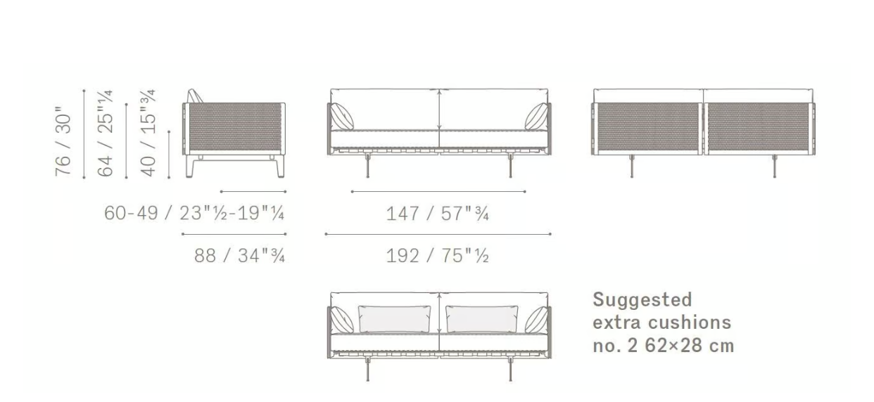 Rylight Office Black Feather/Velvet Sofa