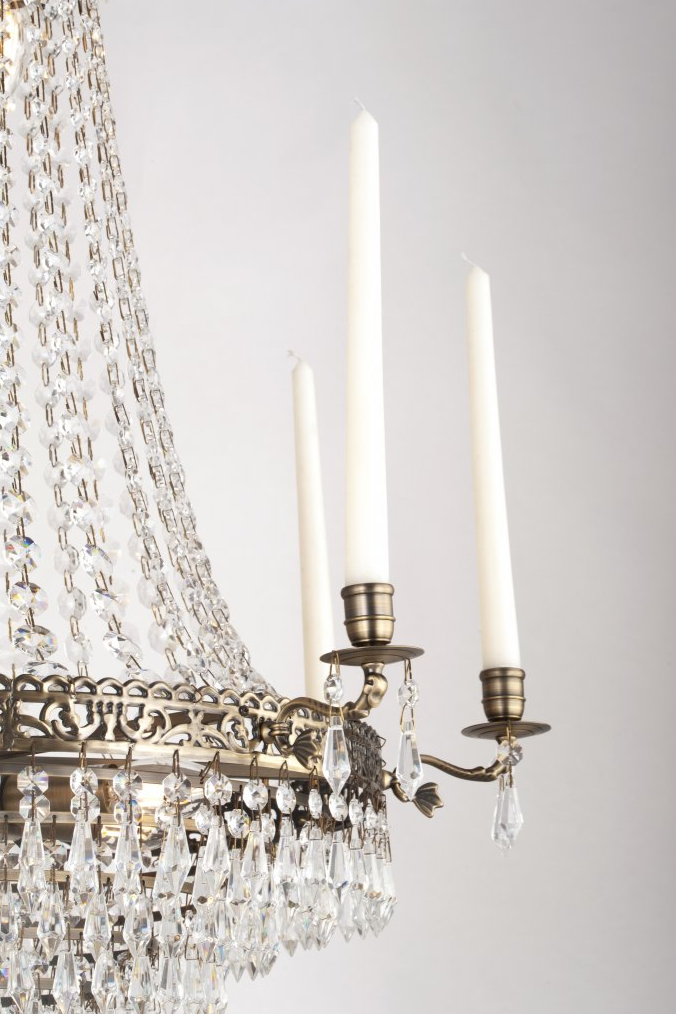 ثريا رايليت إمباير 5/6/8/14 ذراع شمعة كريستال كراون مضادة للنحاس