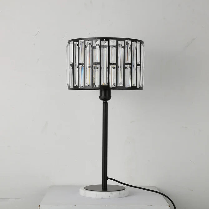 Rylight Black Finish Crystal Table Lamp