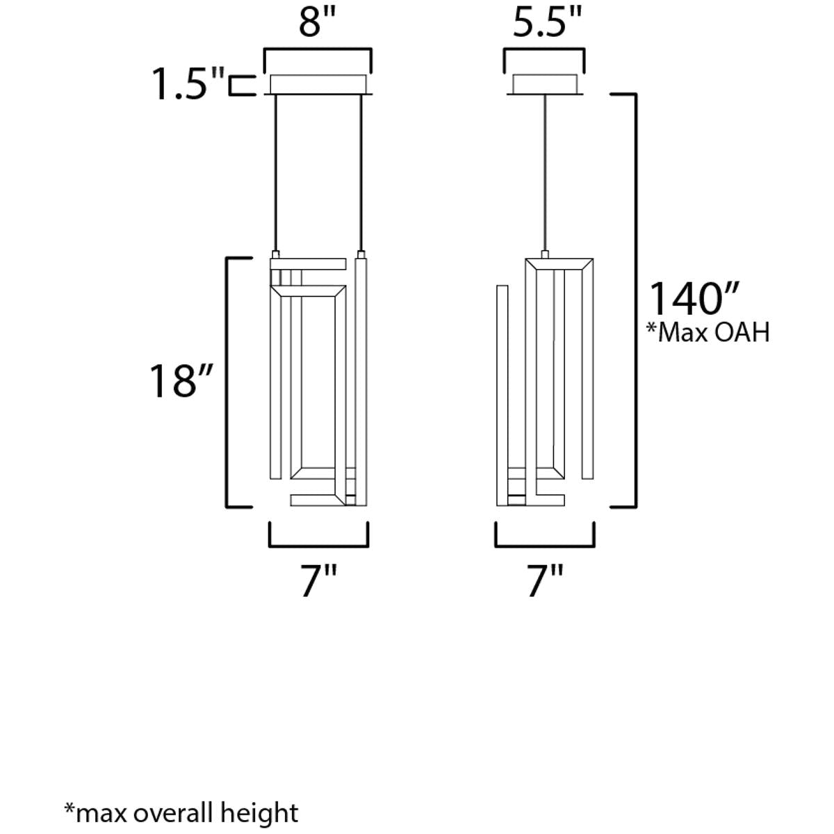 Rylight Goud/Zwarte Kubus LED Hanglamp