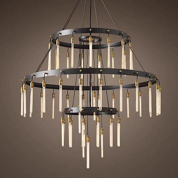 Rylight 3-Tier Ring Chandelier With Black/Bronze Color