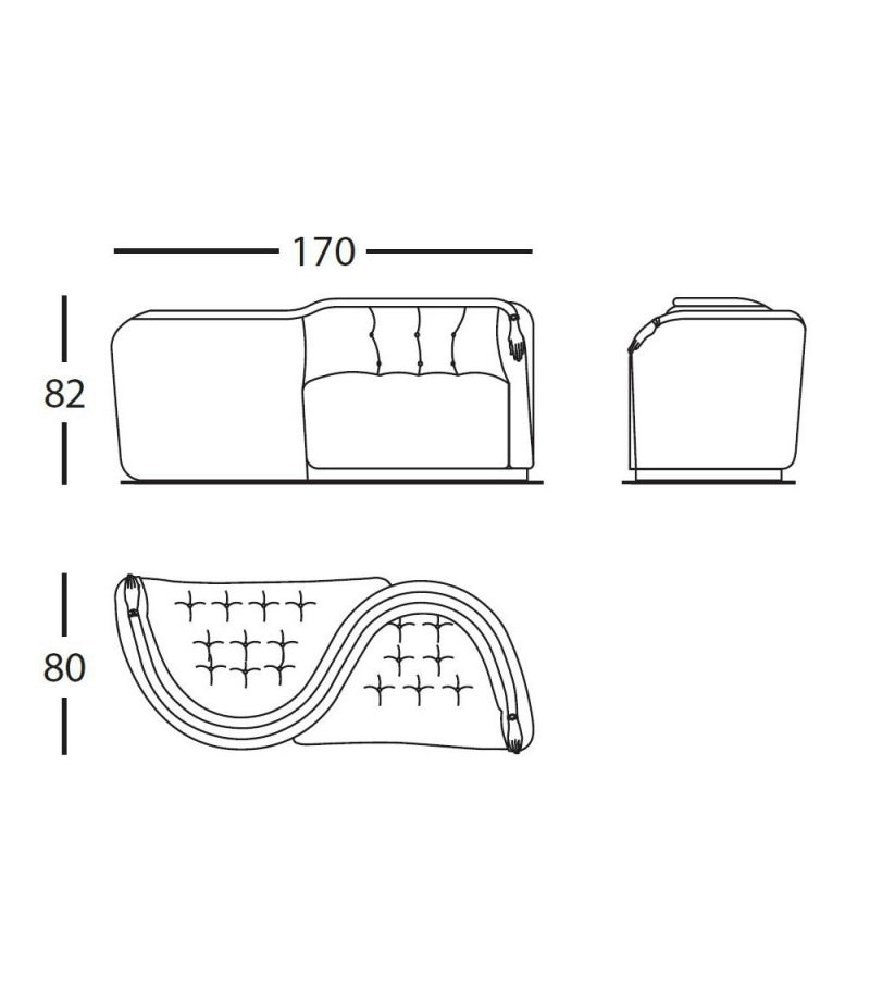 أريكة رايلايت بمقعدين على شكل حرف S