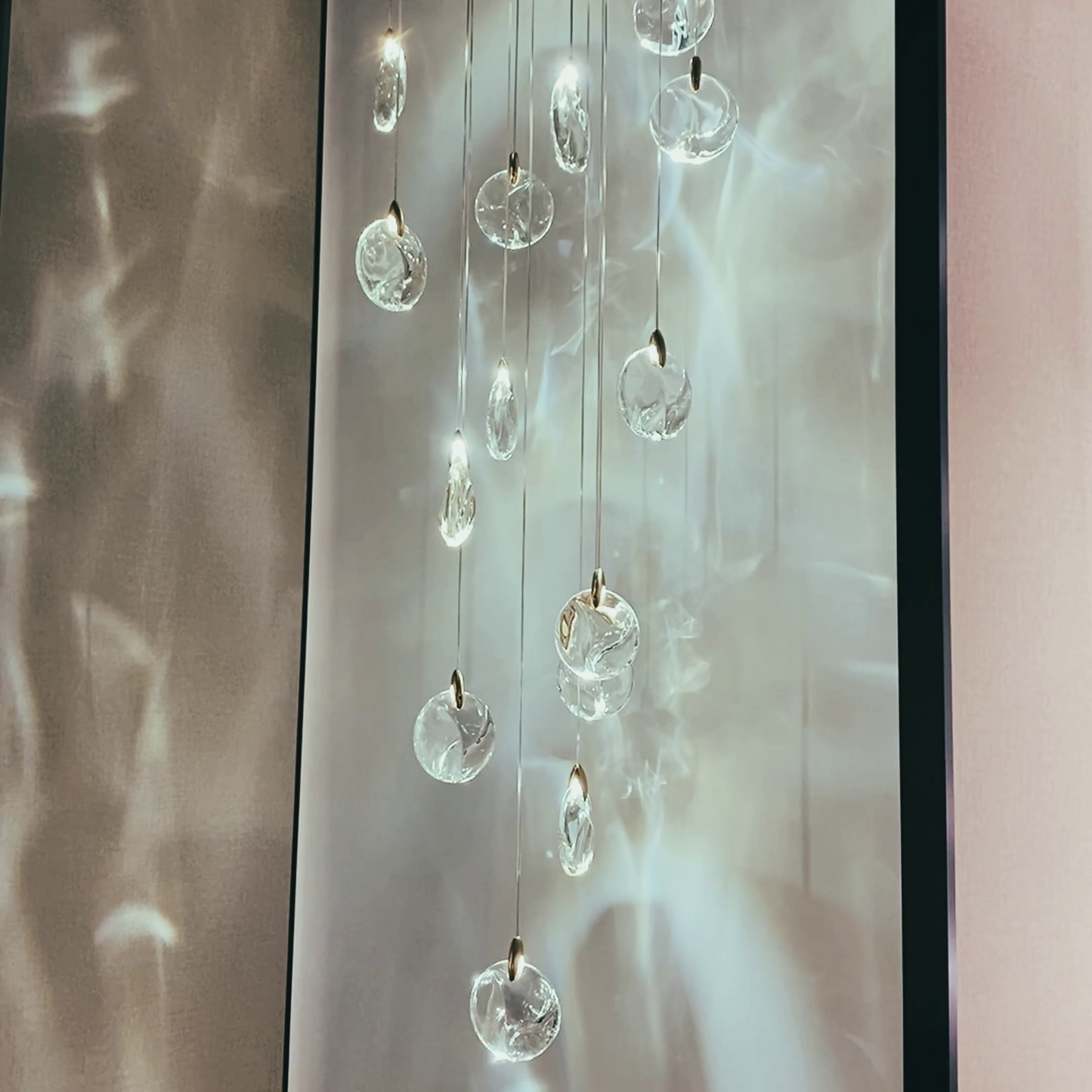 Rylight Light Luxury Crystal Jade Chandelier for Staircase/Foyer/High-ceiling Space