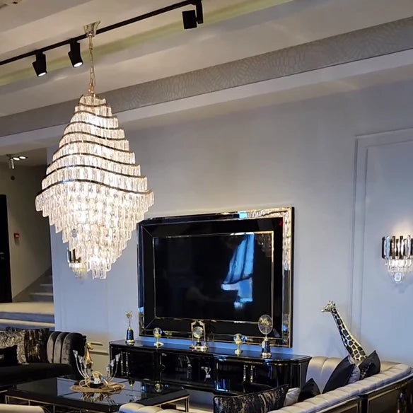 Rylight golvende kristallen kroonluchter met meerdere niveaus