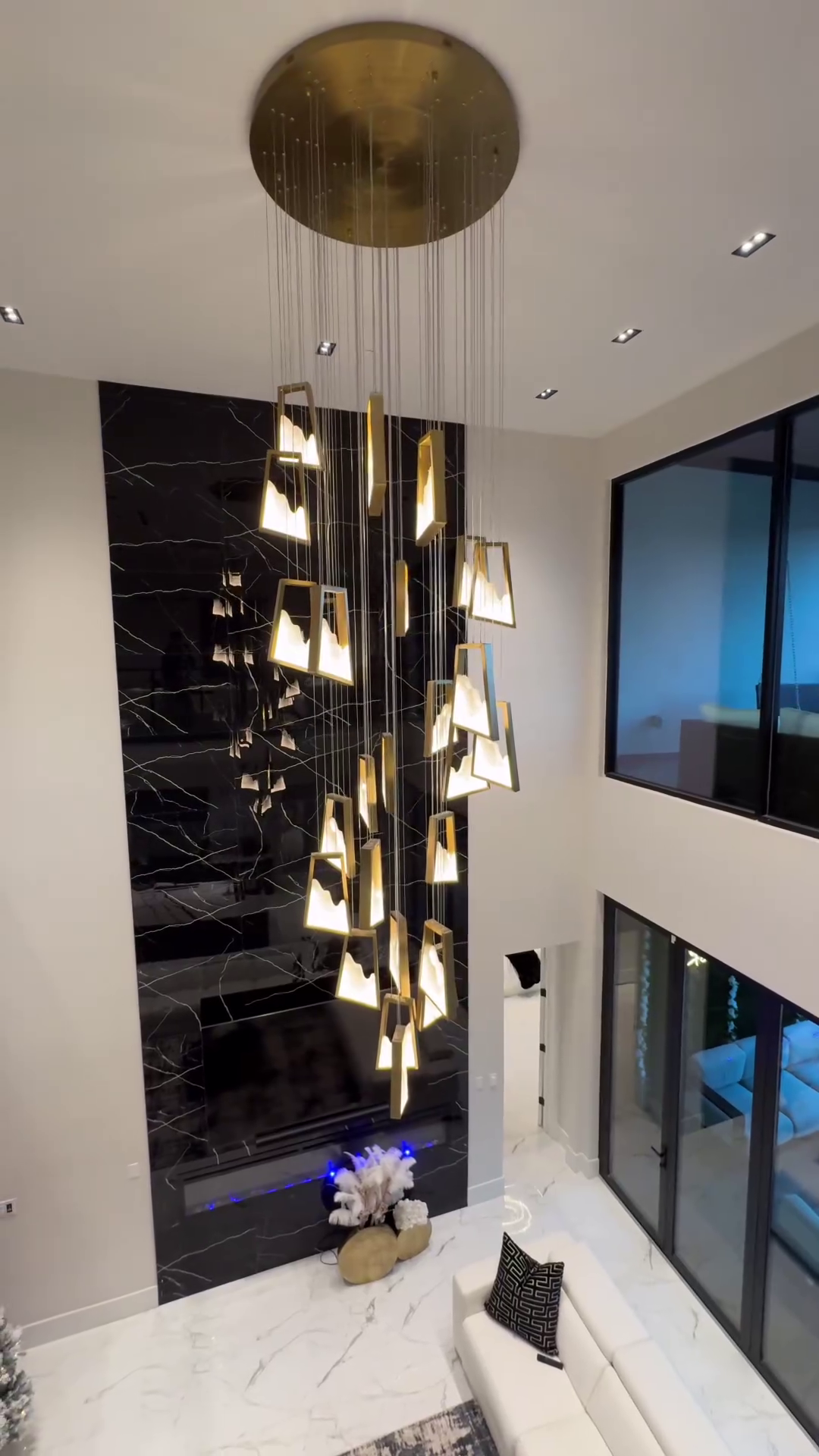 Rylight moderne luxe marmeren kroonluchter in gouden afwerking