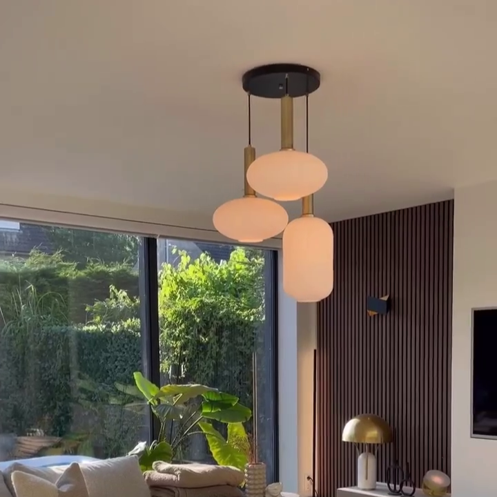 Rylight 3-Light Nordic Minimalist Modern Luxury Glass Chandelier