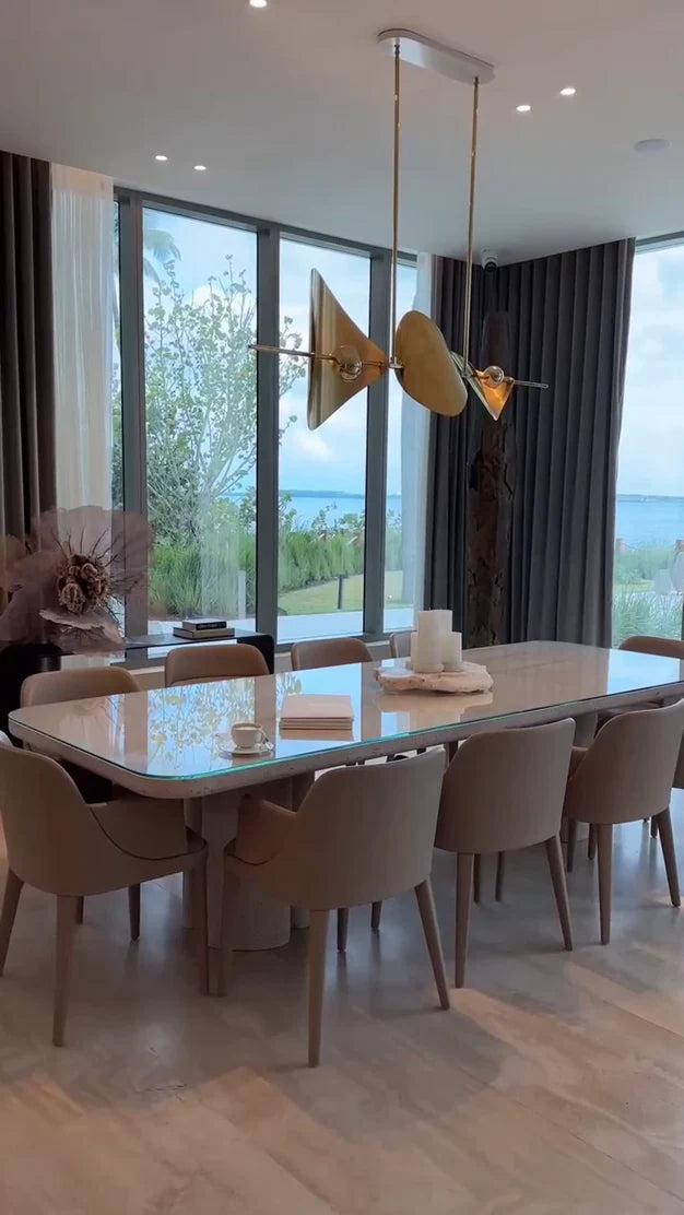 Rylight 3-Light Minimalist Linear Brass Chandelier