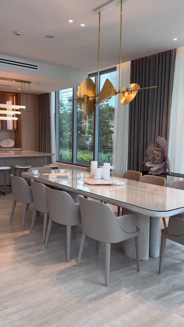 Rylight 3-Light Minimalist Linear Brass Chandelier