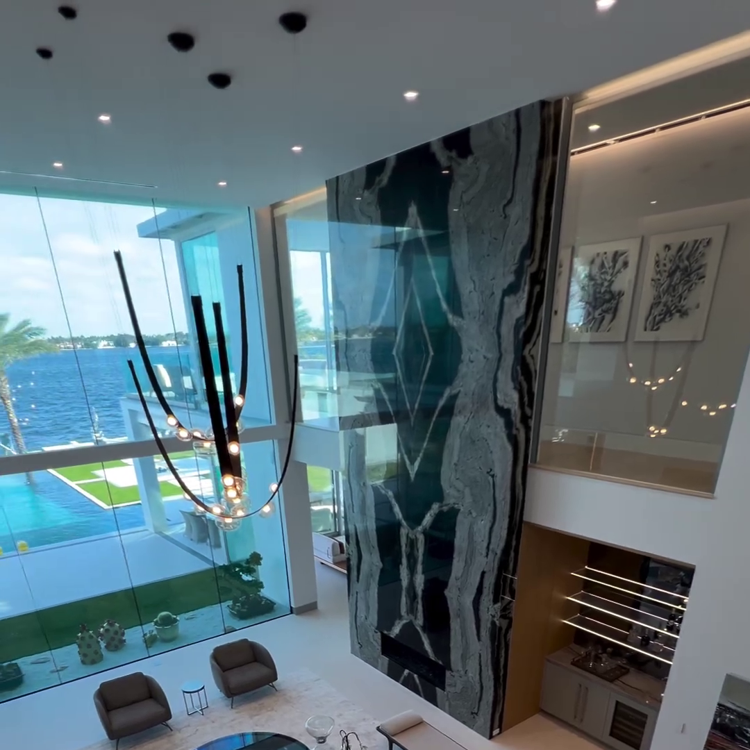 Rylight 1/2-Leather Belt Glass Chandelier