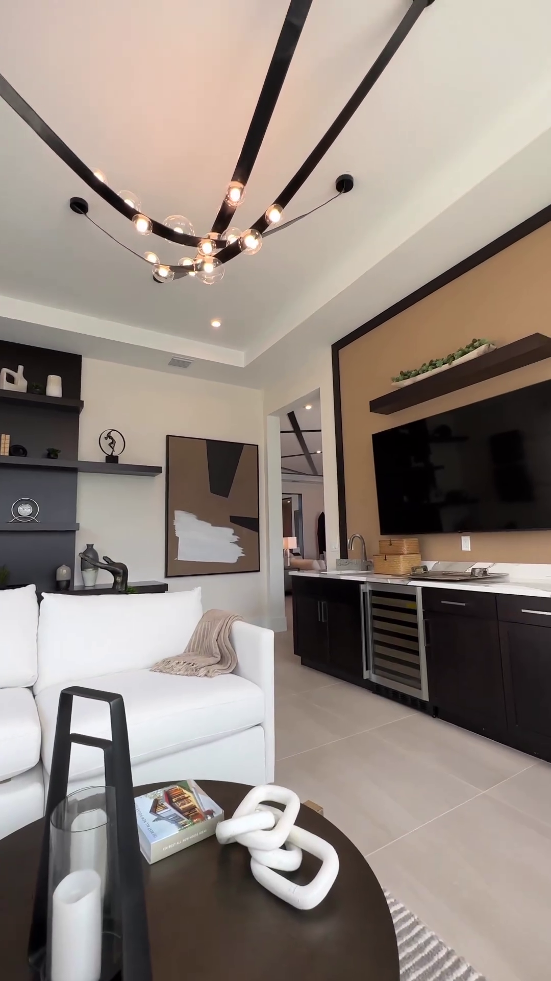 Rylight 1/2-Leather Belt Glass Chandelier