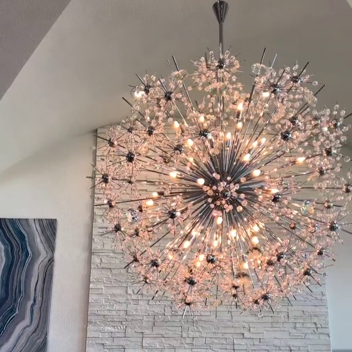Rylight 11/18/40-Light Starfire Ball Crystal Chandelier