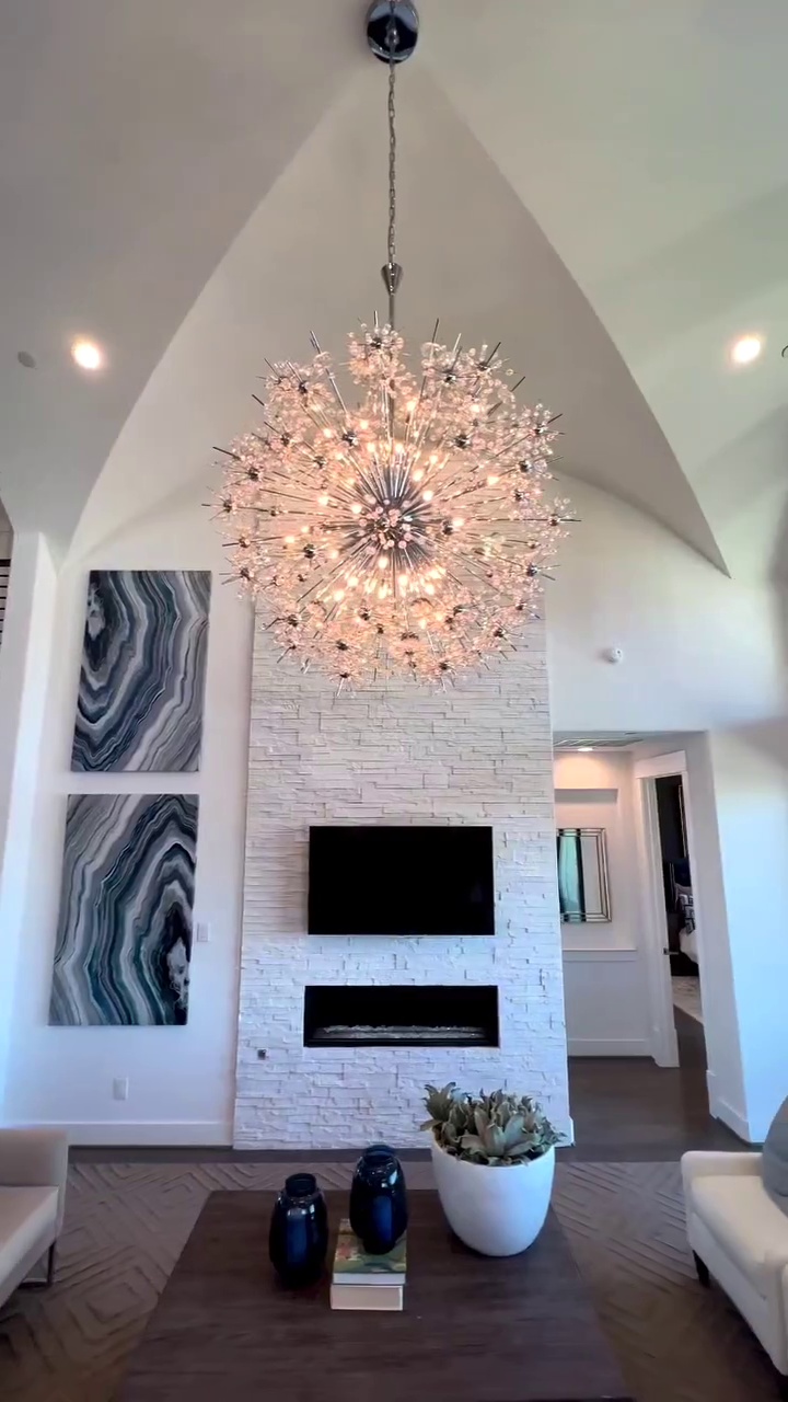 Rylight 11/18/40-Light Starfire Ball Crystal Chandelier