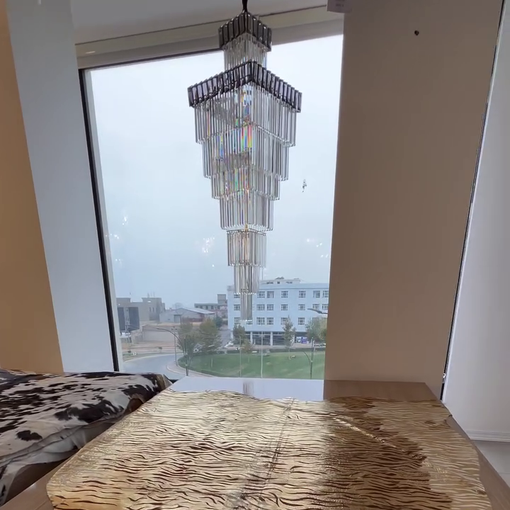 Rylight Multi-tier Square Crystal Chandelier