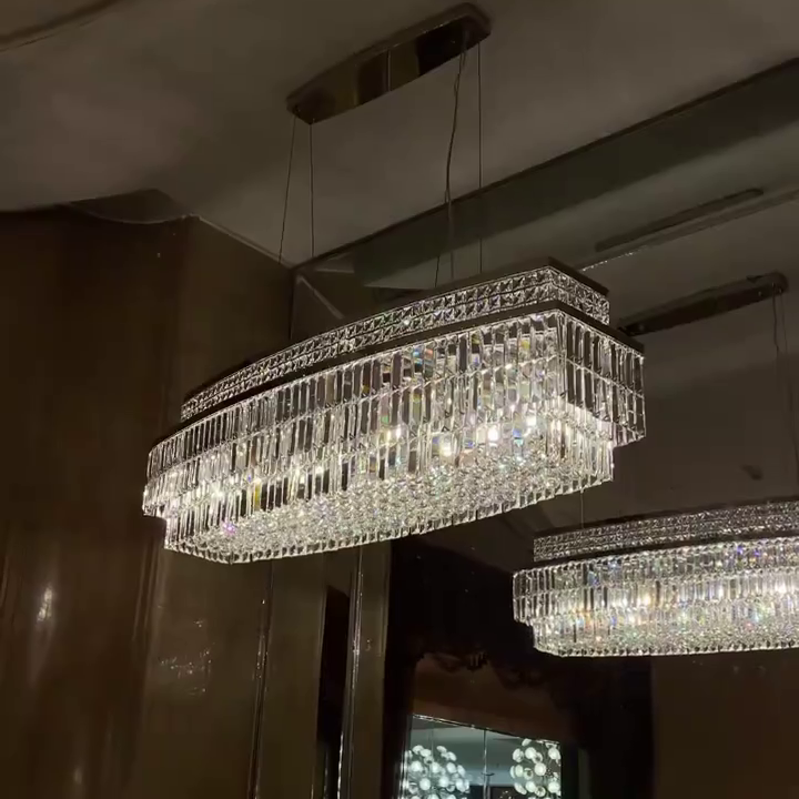 Luxury 3 -Tiered Crystal Chandelier For Dining Room/Living Room