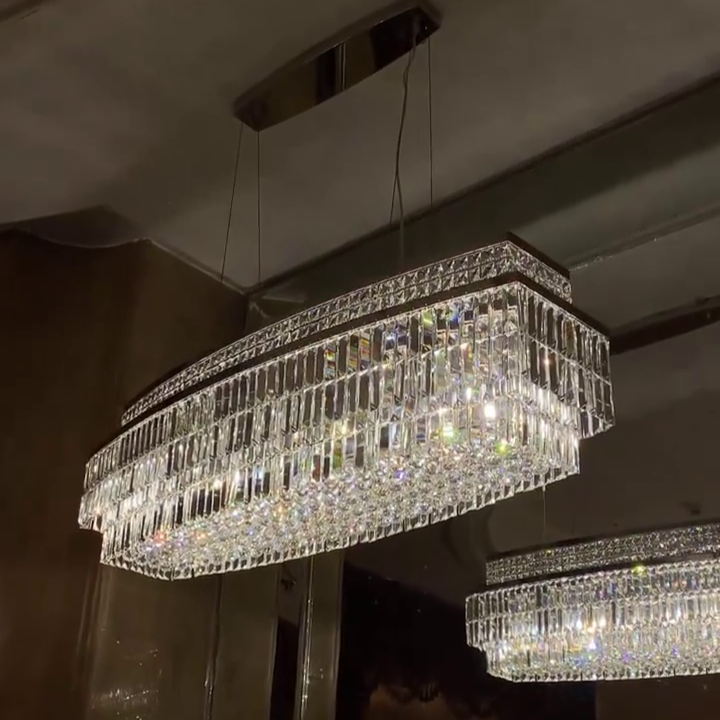 Luxury 3 -Tiered Crystal Chandelier For Dining Room/Living Room