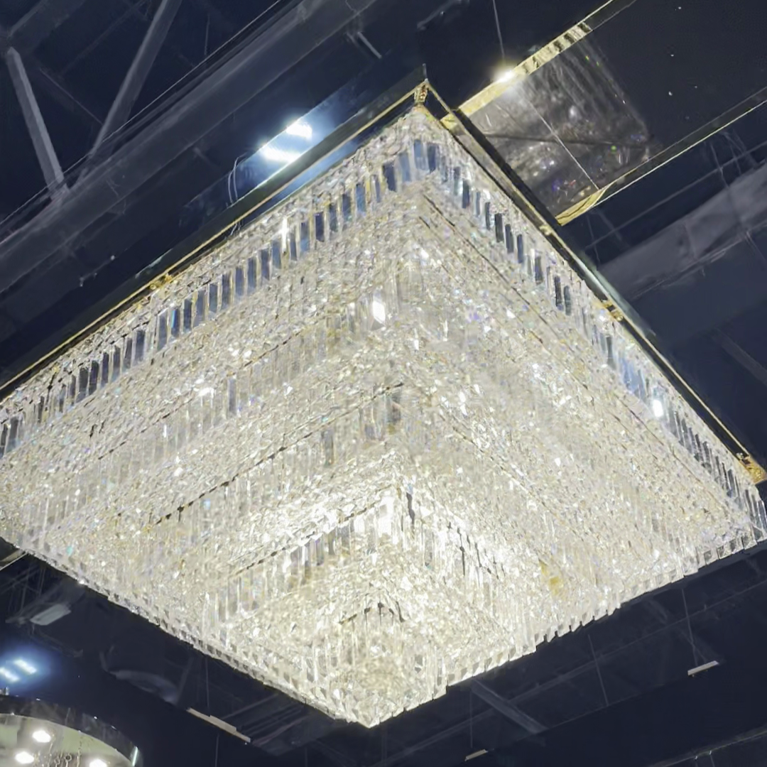 Rylight Modern Square Crystal Chandelier