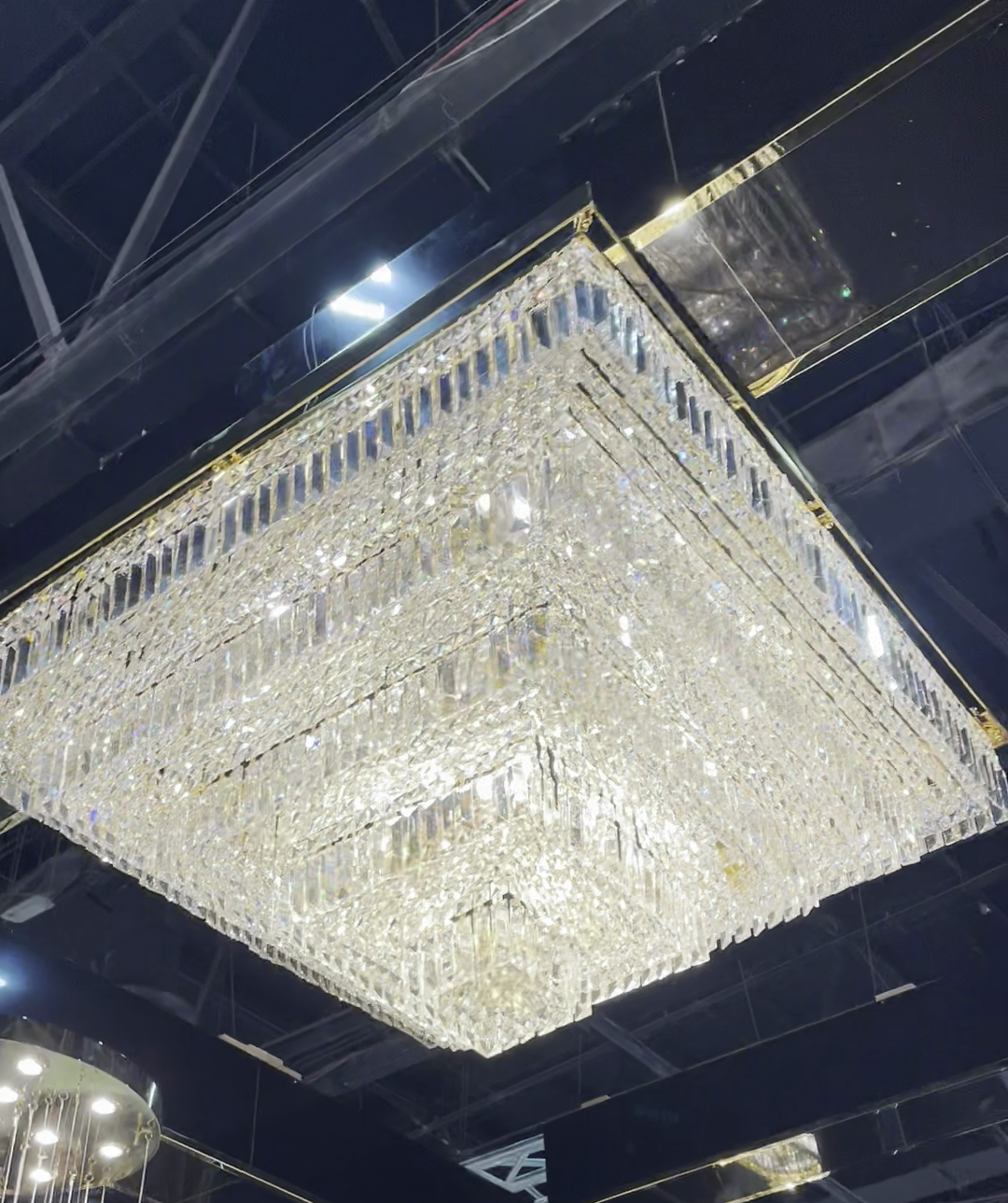 Rylight Modern Square Crystal Chandelier