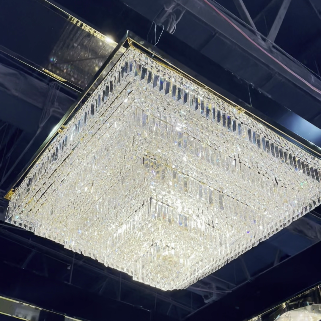 Rylight Modern Square Crystal Chandelier