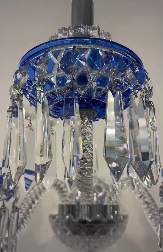 Rylight 3-Candle Blue Crystal Wall Light