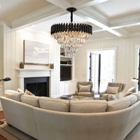 Rylight 3/4/5-laags ovale/ronde kristallen gelaagde kroonluchter