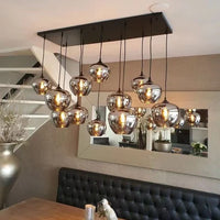 Rylight 6/8/10/12-lichts rookgrijze glazen kroonluchter