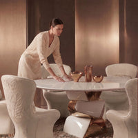 Ivory Orbit Artful Dining Table