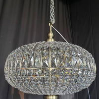 Rylight 3-Light French Empire Bead Crystal Chandelier in Antique Brass Finish