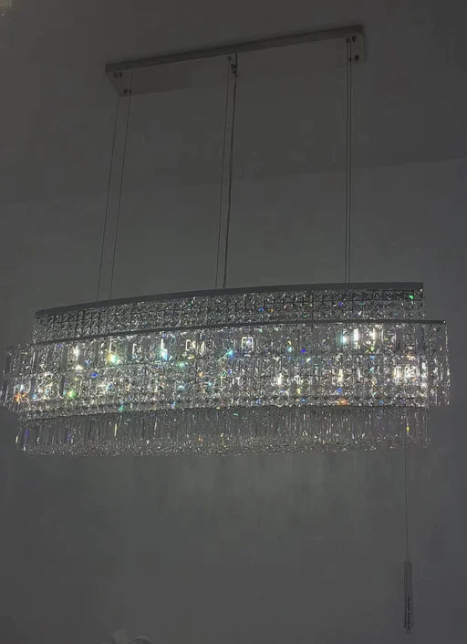 Luxe 3-laags kristallen kroonluchter voor eetkamer/woonkamer