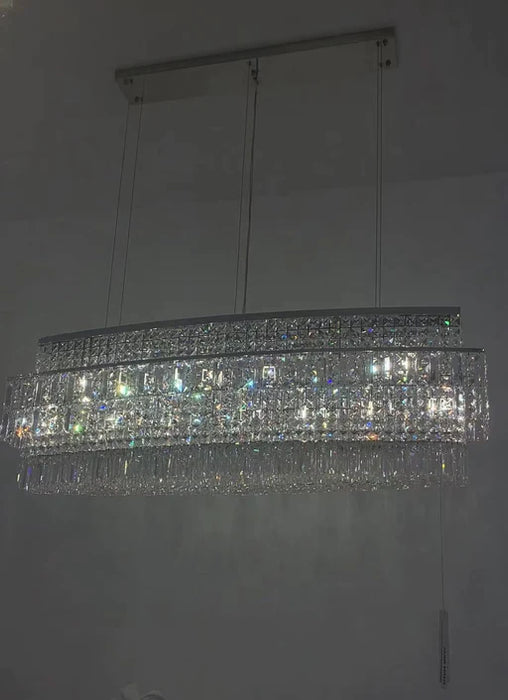 Luxury 3 -Tiered Crystal Chandelier For Dining Room/Living Room